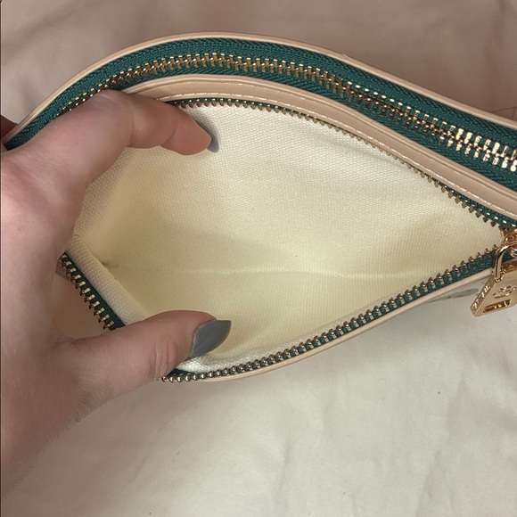 Spartina 449 Paris Map Wristlet - Cream and Pink 8.5” x 5.5” - Picture 5 of 6